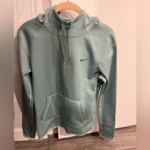 Light blue Nike dry fir cowl neck sweatshirt